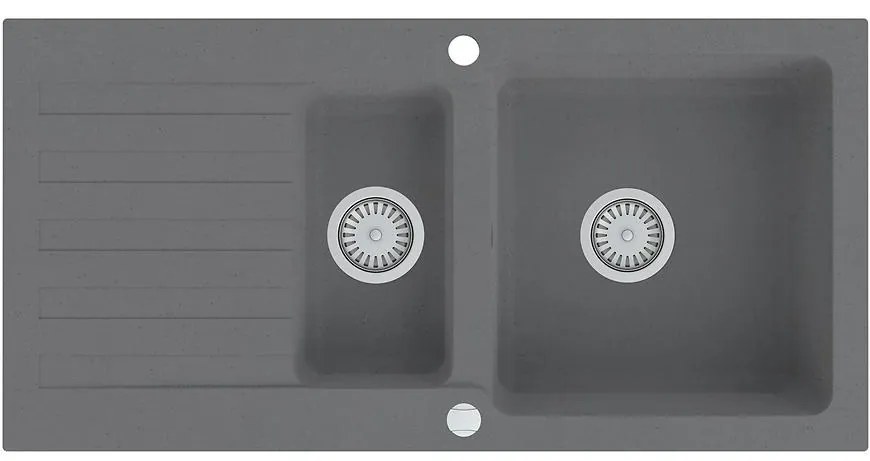 Granitový drez 1,5K 960x480 sivá