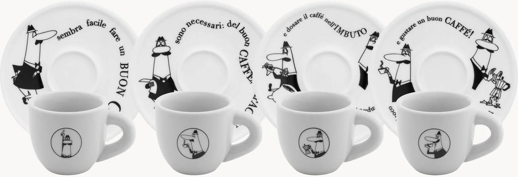 Porcelánové šálky na kávu Carosello, 4 ks