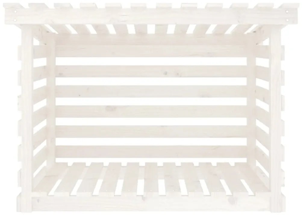 Stojan na palivové drevo biely 108x73x79 cm masívna borovica