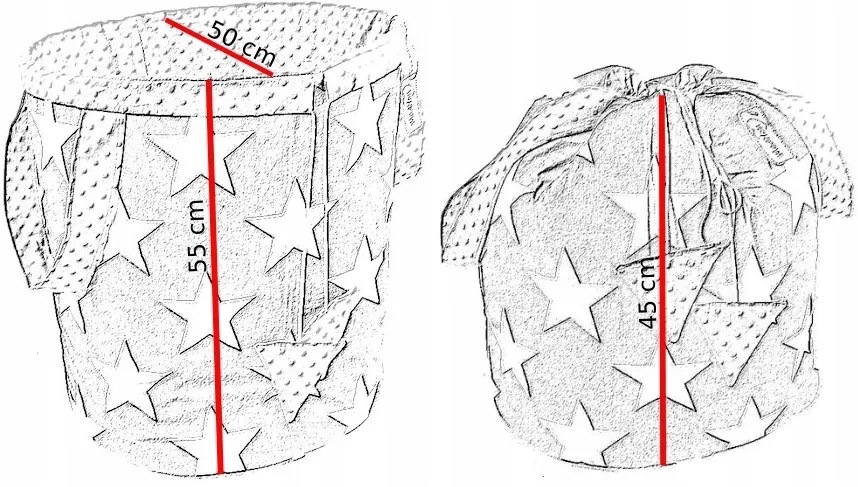 Detský kôš na hračky HVIEZDIČKY - šedočierny