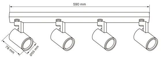 Bodové svietidlo LYNX 4xGU10/10W/230V čierna