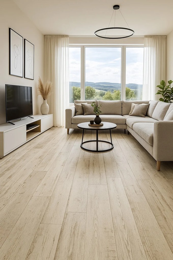 Beaulieu International Group, PVC podlaha - lino Domo 2160, na mieru, šíře 4m, biela, bez podkladu, kuchyňa