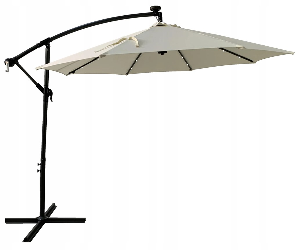 Dekorstudio Záhradný slnečník s LED osvetlením - 270 cm - béžový