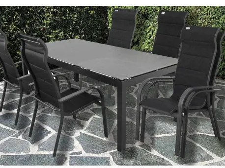 Doppler SALERNO MIAMI antracit - hliníkové záhradné sedenie 6+1/ stôl 150x90