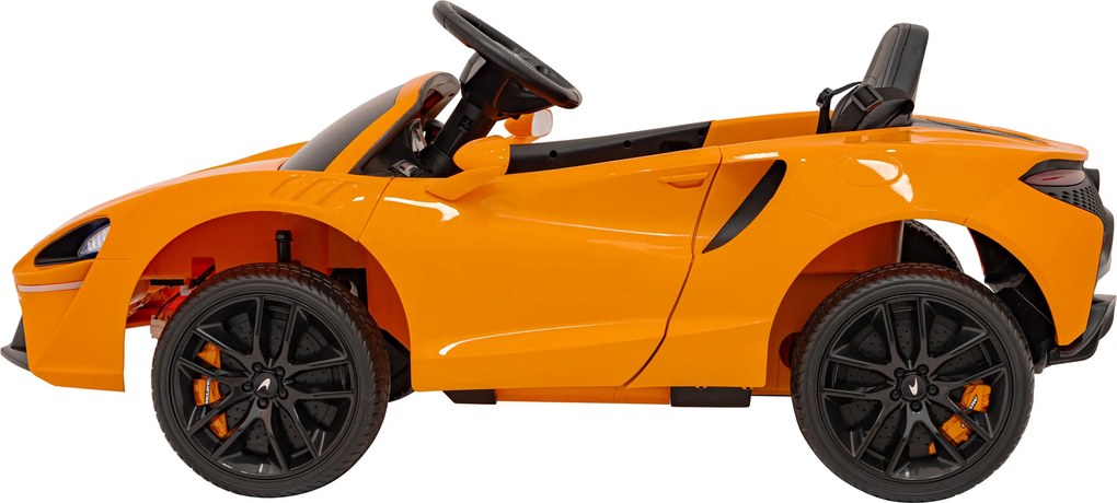 Ramiz McLaren Artur batéria pre deti Oranžová + pohon 4x4 + diaľkové ovládanie + pomalý štart + EVA + LED audio