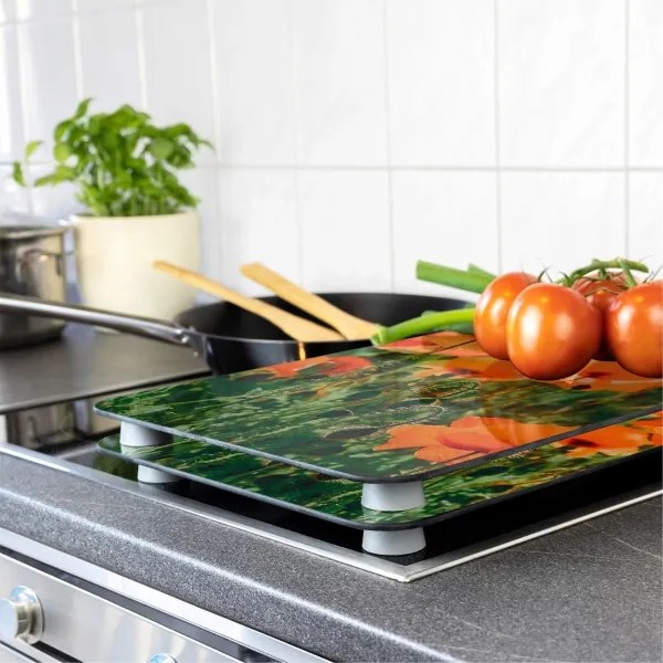 WENKO 2521434500-Krycia doska ABDECKPLATTE - KVET/RASTLINA 30x52 cm pestrofarebná