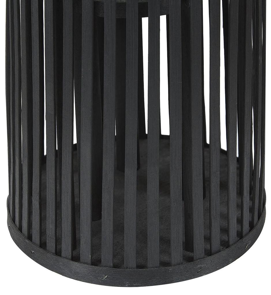 Drevený lampáš na sviečku 80 cm čierny LUZON  Beliani