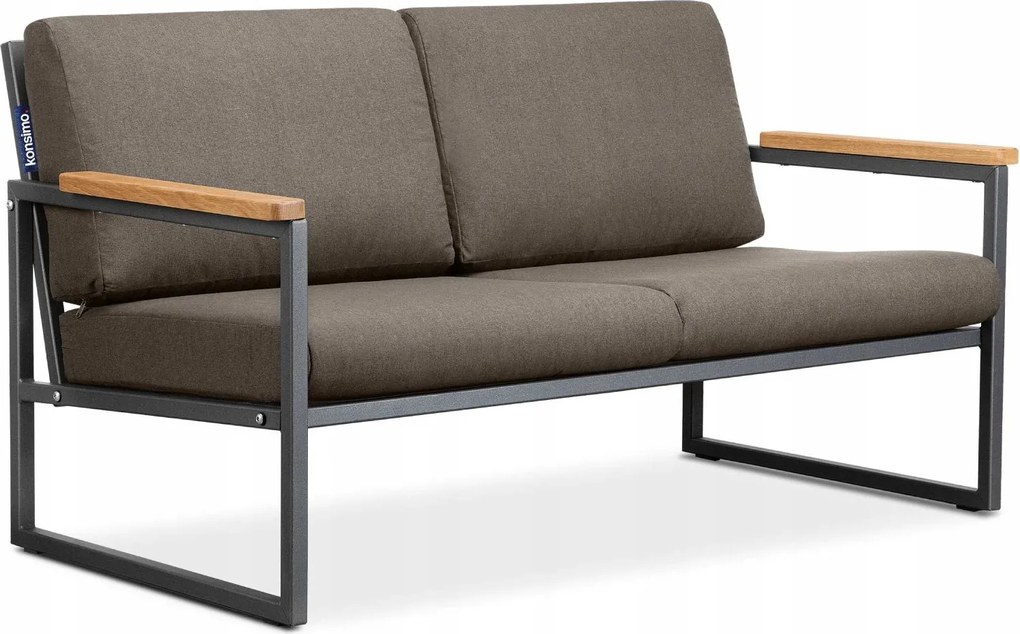 Kovová záhradná lavička Záhradná pohovka antracitová/béžová Konsimo Tribo loft