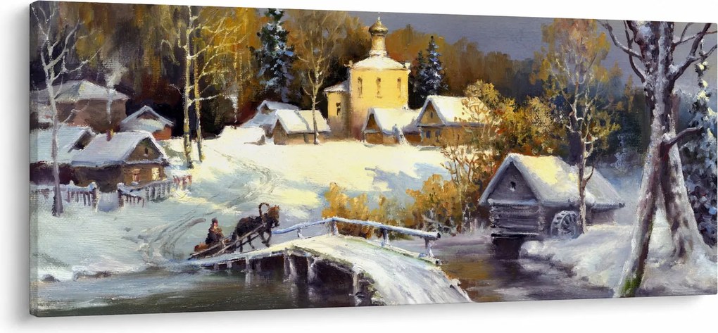 Obraz - Zimné mestečko (120x50 cm)