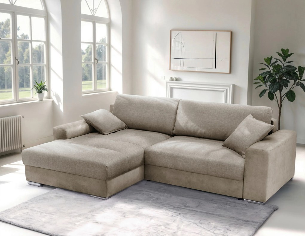 XXXLutz ROHOVÁ SEDAČKA, textil, cappuccino MID.YOU - Sedačky - 000694008102