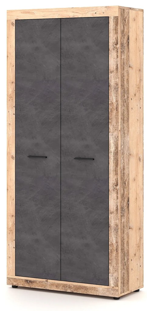 Předsíňová skříň Luna 198 cm dub Matera světlý/šedá