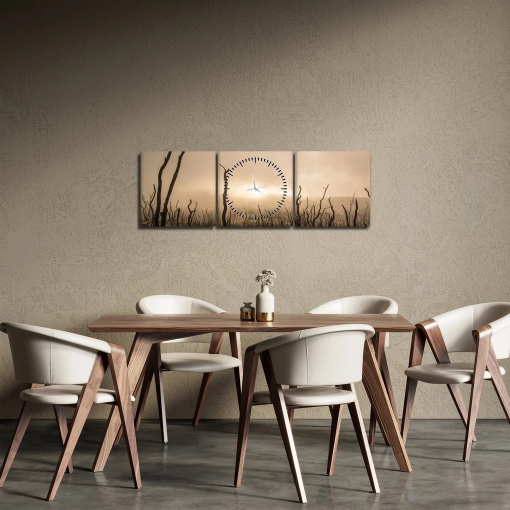 Obraz - Holé stromy (s hodinami) (90x30 cm)