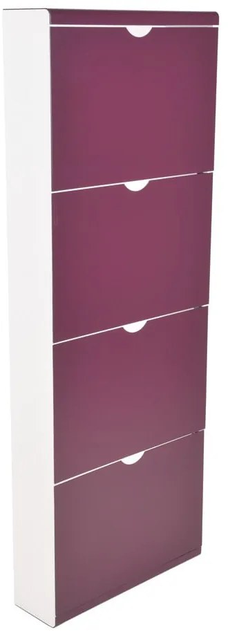 Fialový kovový výklopný botník 51x138x16 cm – Household Pleasure