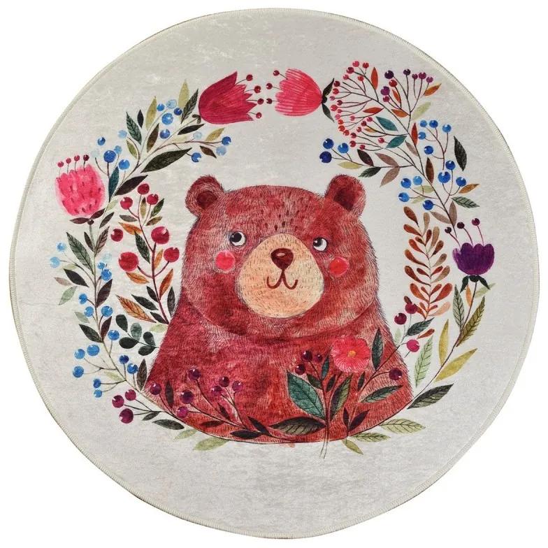Detský okrúhly koberec Bears Garden 140 cm viacfarebný