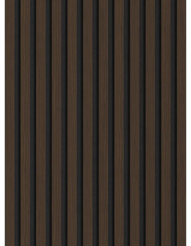 Mexen Lam-F, akustické stenové lamely 275 × 30 cm, plstený podklad 8 mm, technická dyha, orech palisandrový, S105-275307-3015-021