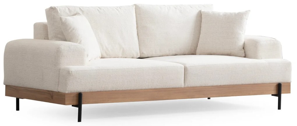 Minimalistická trojmiestna pohovka Eti 220 x 98 cm, biela