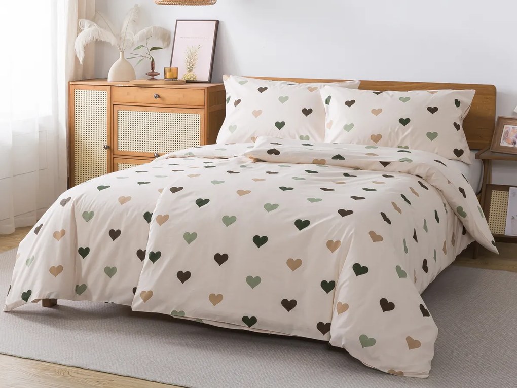 XPOSE® Bavlnené Renforcé obliečky SRDCOVKA - béžové