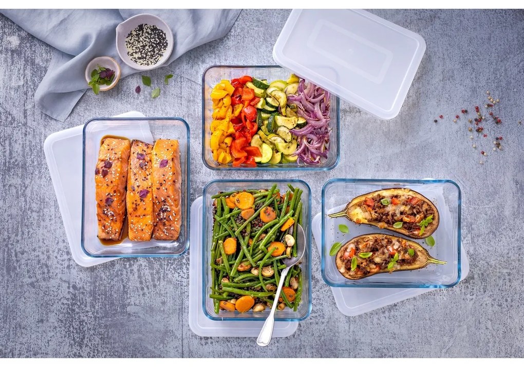 Pyrex Súprava sklenených dóz 4 ks, 1,5 l