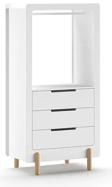 Biela otvorená detská šatníková skriňa 88x180x57 cm Smile – Vipack