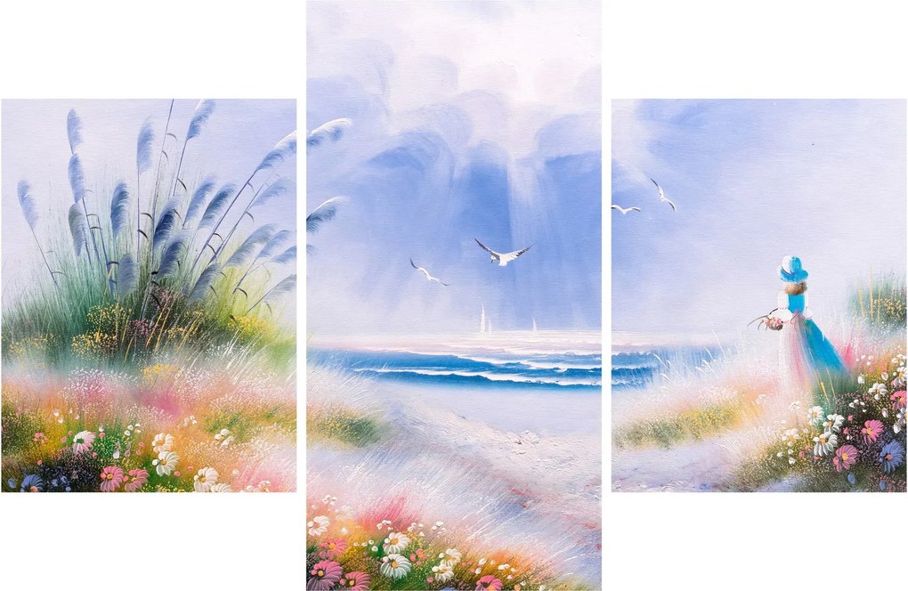 Obraz - Romantická pláž, olejomaľba (90x60 cm)
