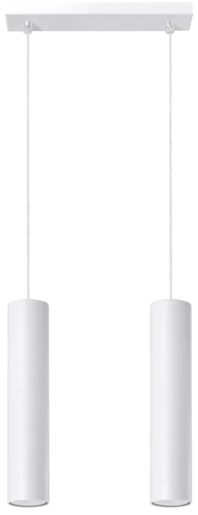 Závesné svietidlo Lagos, 2x biele kovové tienidlo