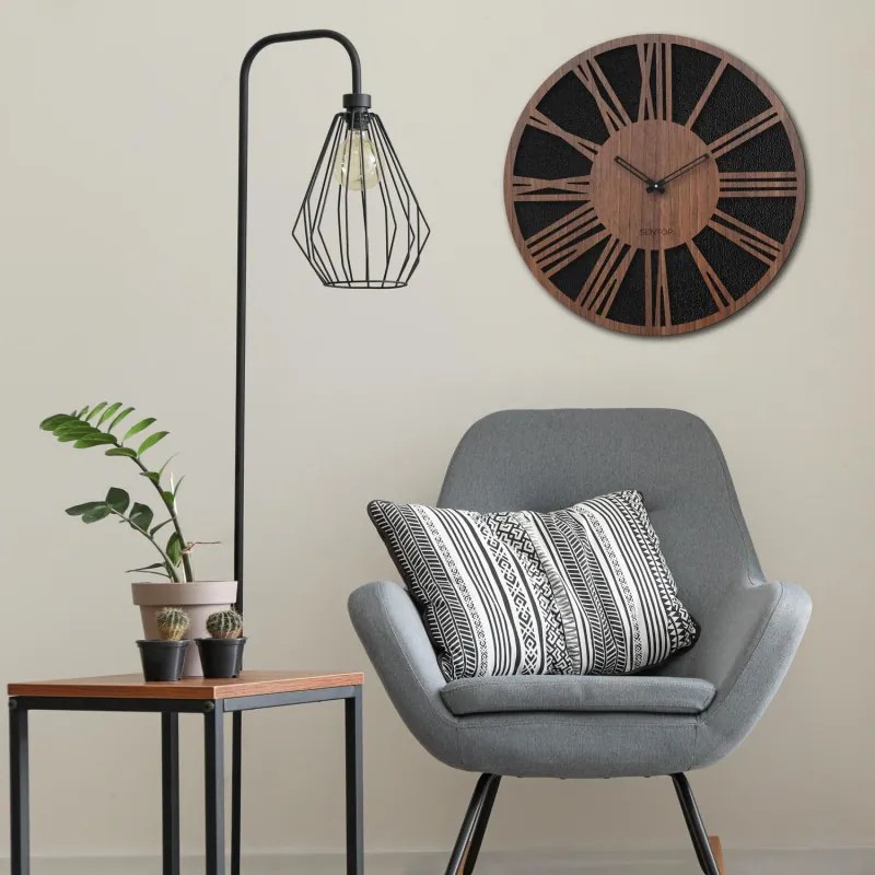 Drevené nástenné hodiny z HDF - Čierne, biele alebo orech | SENTOP HDFK029-orech wenge