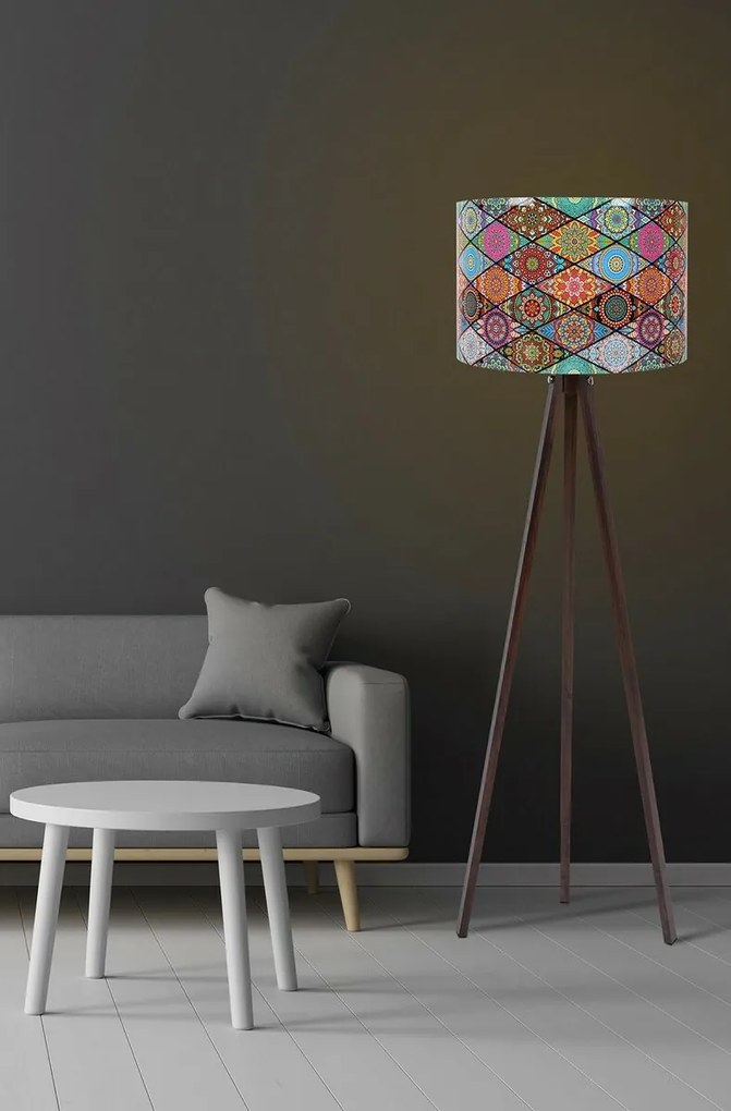Stojacia lampa Mandala 133, hnedá