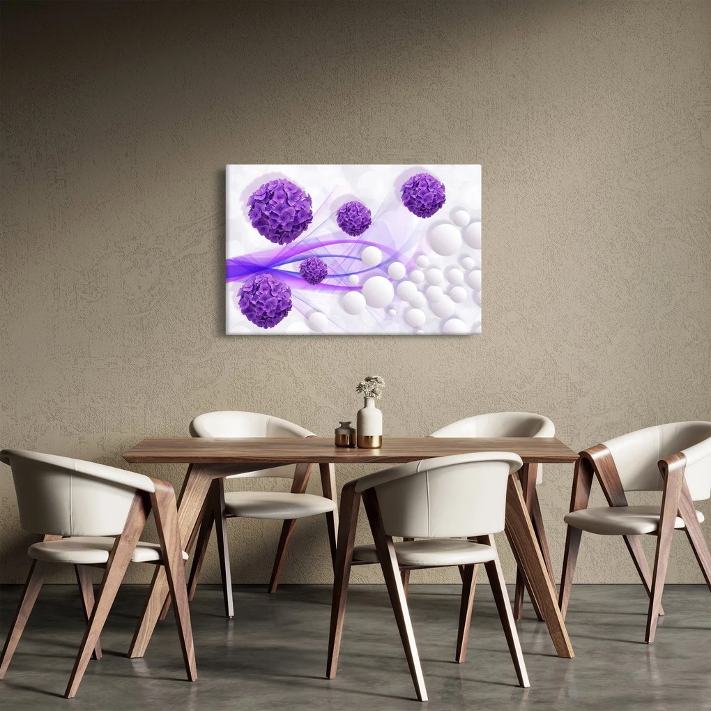 Obraz - Guľa, guličky, kvety, ... (90x60 cm)