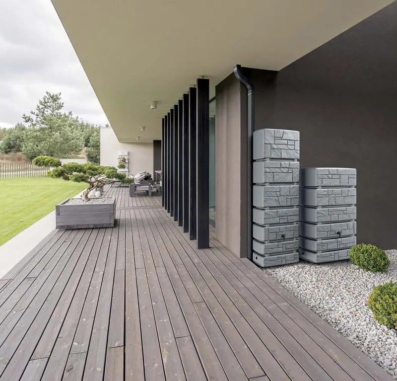 Prosperplast Sud na dažďovú vodu TOWER STONE 500 l - svetlo šedá