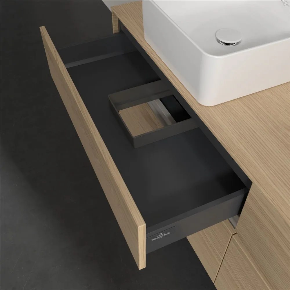 VILLEROY &amp; BOCH Collaro závesná skrinka pod dve umývadlá na dosku, 4 zásuvky, 1600 x 500 x 548 mm, Nordic Oak, C05200VJ