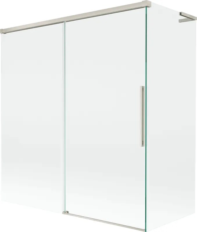 Mexen Rox, L posuvná 2-krídlová vaňová zástena 150 + 70 x 150 cm, 8mm číre sklo, oceľový profil, 8C9L-150-070-97-00