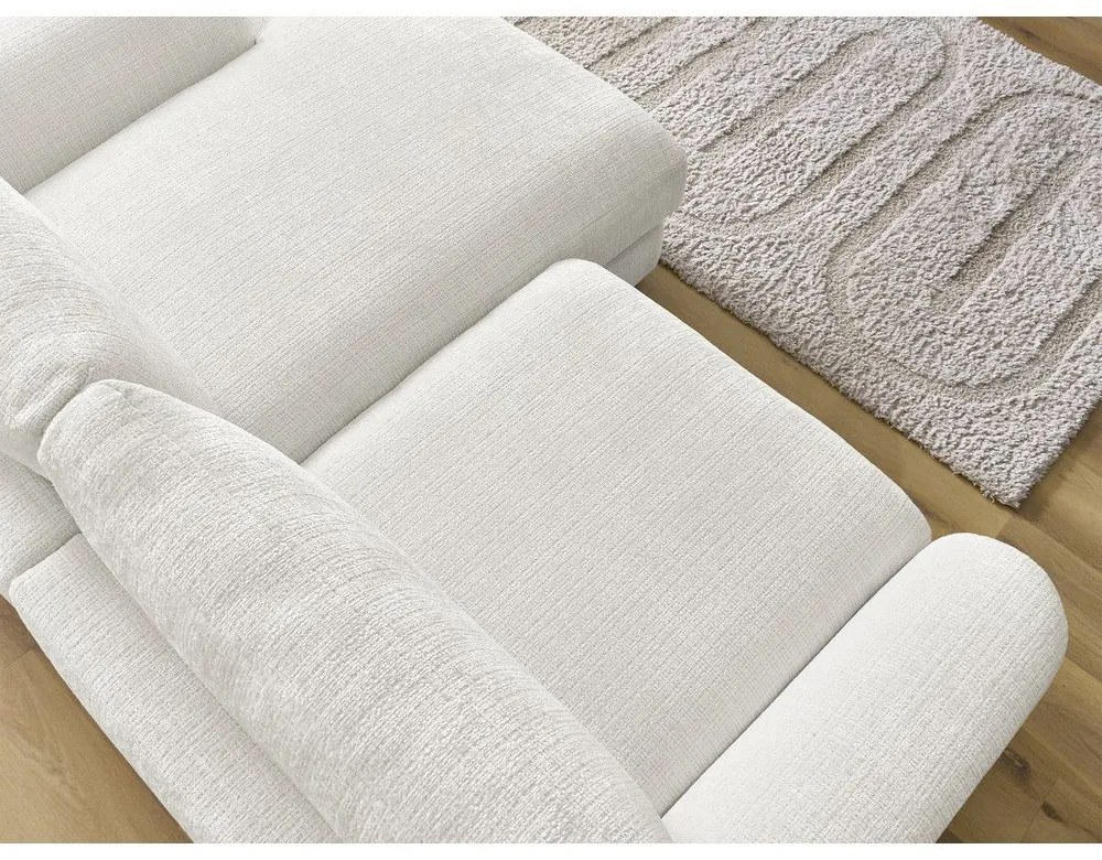 Biela ženilková rohová pohovka (pravý roh/s leňoškou) Leonore – Bobochic Paris