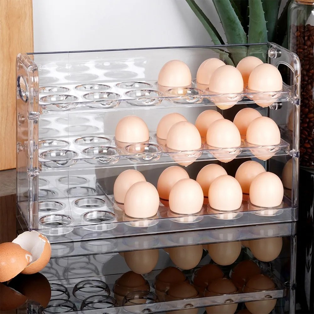 VILDE Box na vajíčka, do dverí chladničky, 3 poschodia, na 36 vajec - transparentný