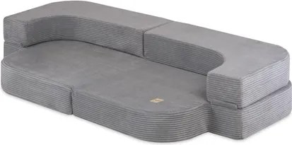 Rozkladacia detská pohovka  - sivá, prémiový menčester