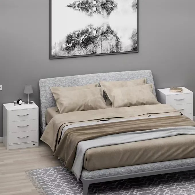 InternetovaZahrada Sada 2 ks nočných stolíkov Eloise 54x39x28 cm - biela