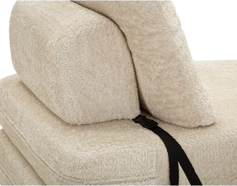 Biele rozkladacie kreslo z textílie buklé Faster – Mauro Ferretti