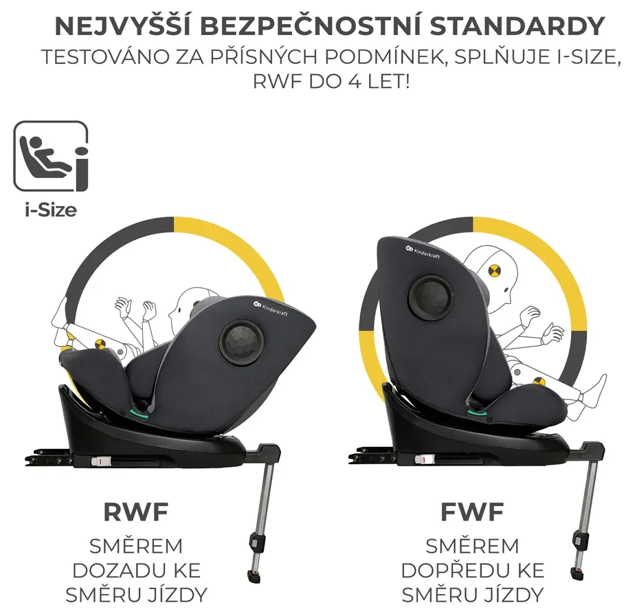 KINDERKRAFT Autosedačka I-360 i-Size 40-150 cm Grey