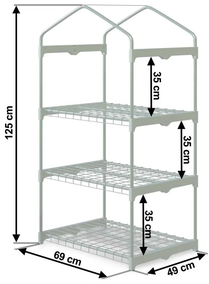Skleníkový regál 69x49x125cm Plonos 4921