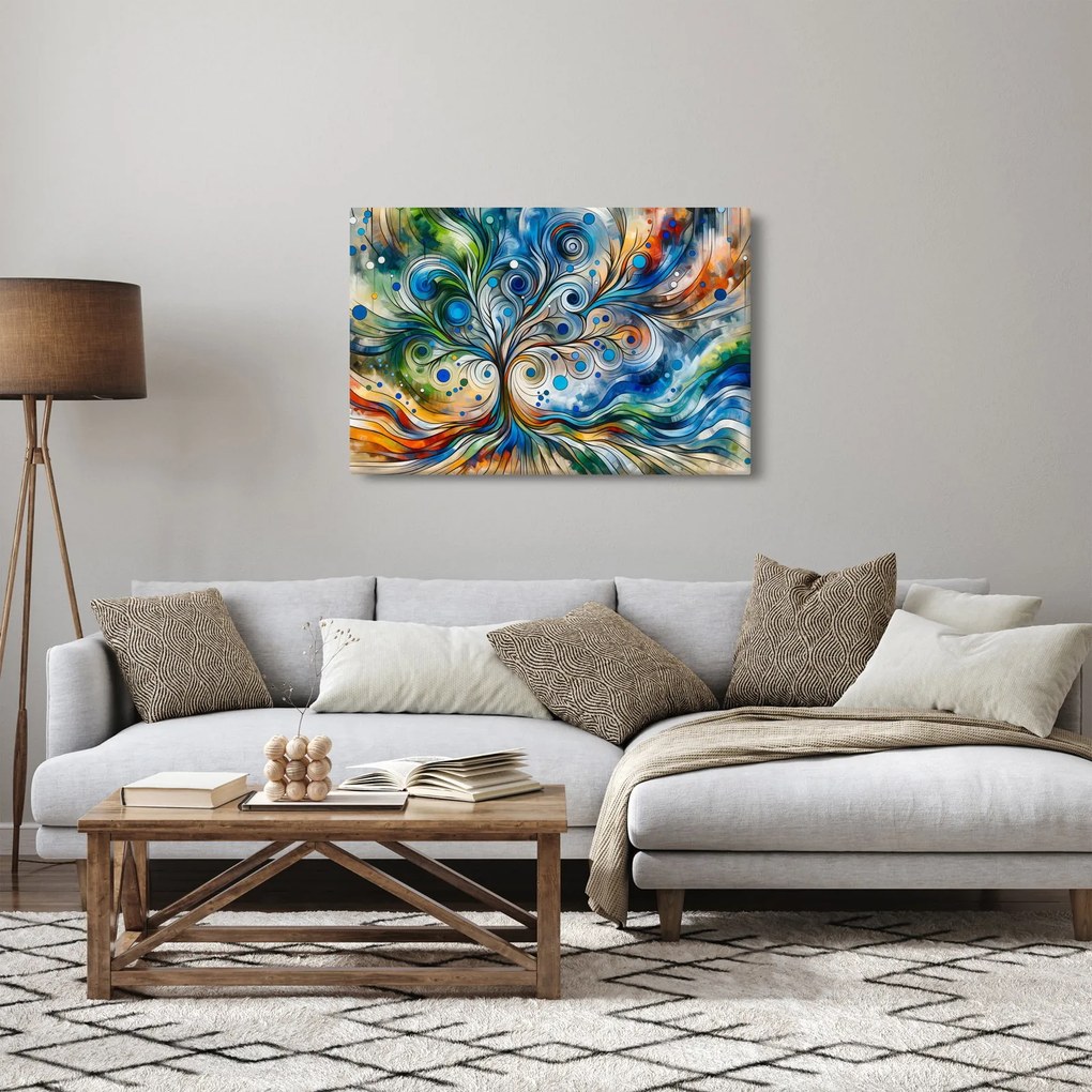 Obraz – Farebný energetický strom (90x60 cm)