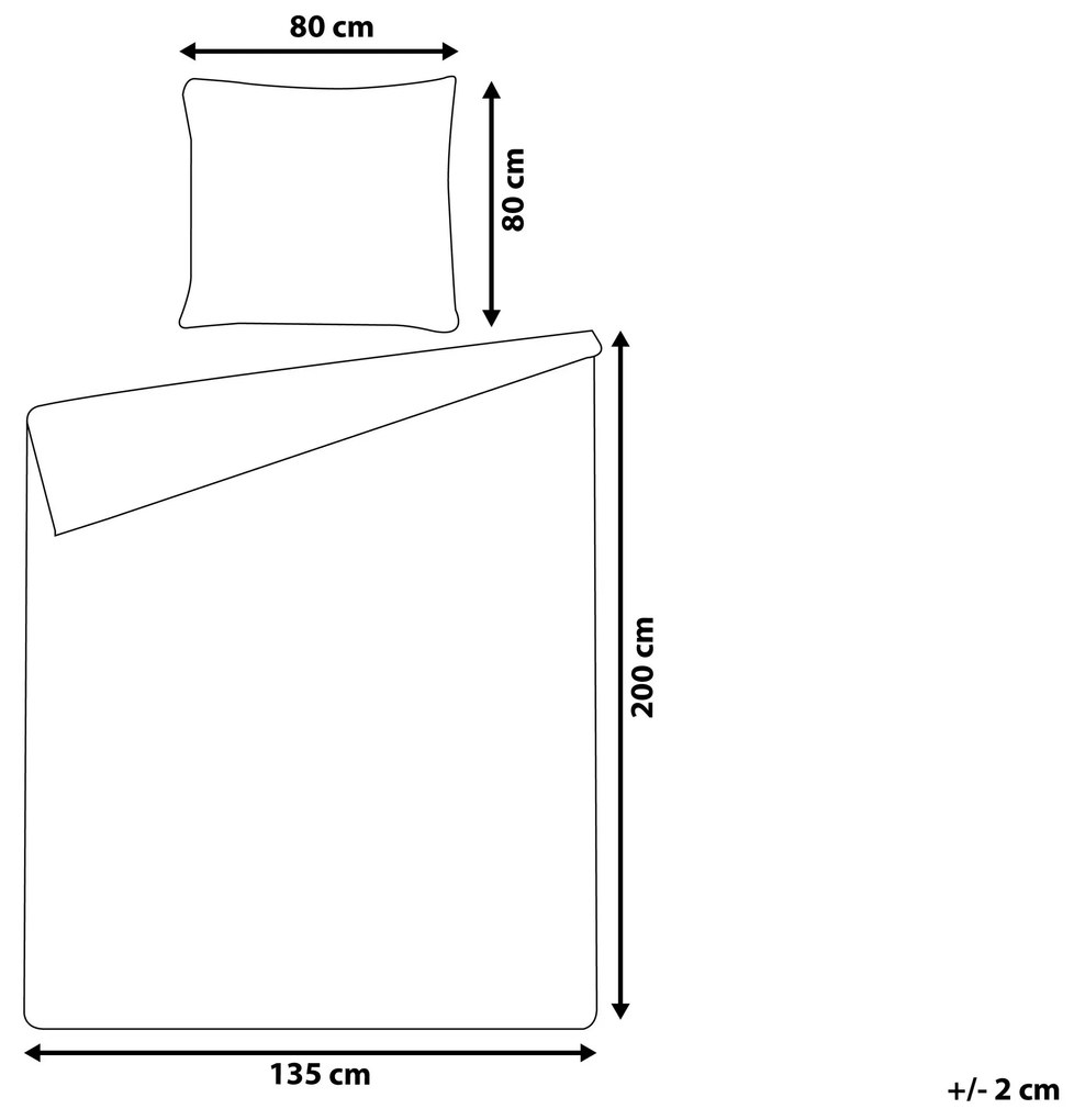 Posteľné obliečky z bavlneného saténu 135 x 200 cm tmavomodrá/žltá WALLINGFORD Beliani