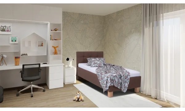 Čalúnená posteľ s úložným priestorom bez matraca MARIA ONE 90x200 cm hnedá