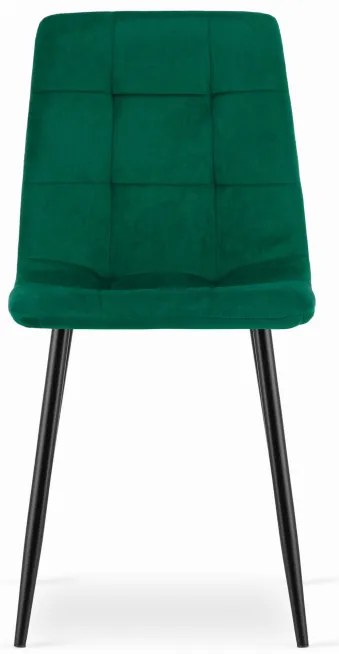 Set dvoch jedálenských stoličiek KARA zamat tmavozelená (čierne nohy)