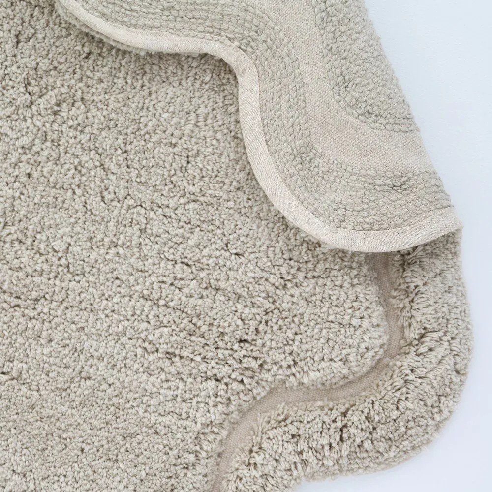 Béžový umývateľný ručne tkaný bavlnený okrúhly koberec ø 110 cm Sweet April Lin – Nattiot