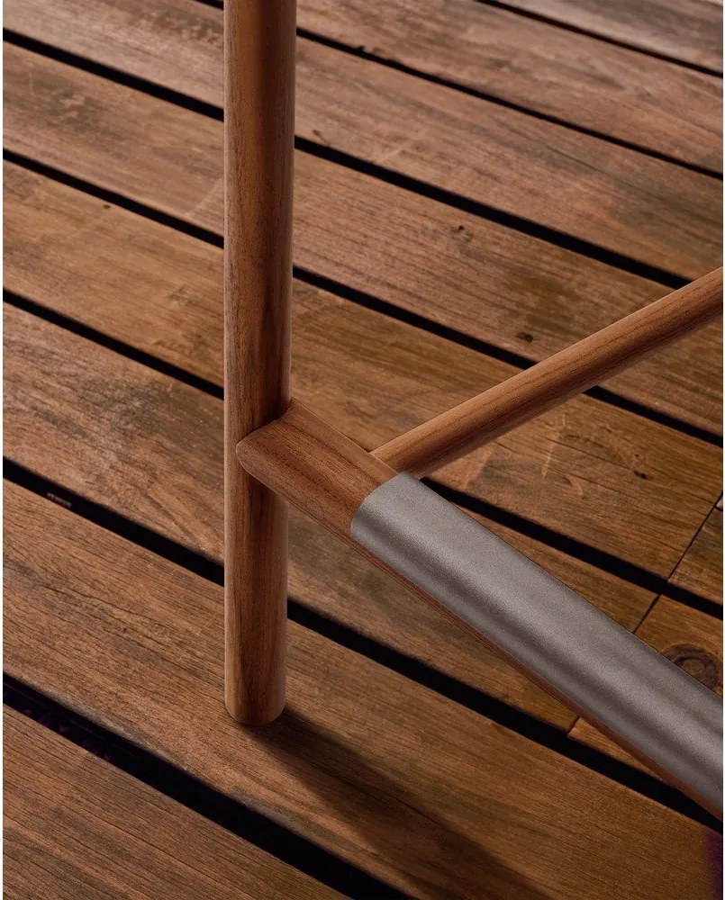 Drevená záhradná barová stolička v prírodnej farbe Turqueta – Kave Home