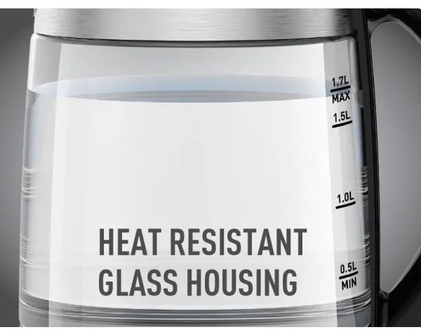 Tefal - Rýchlovarná kanvica GLASS 1,7 l  2200W/230V chróm