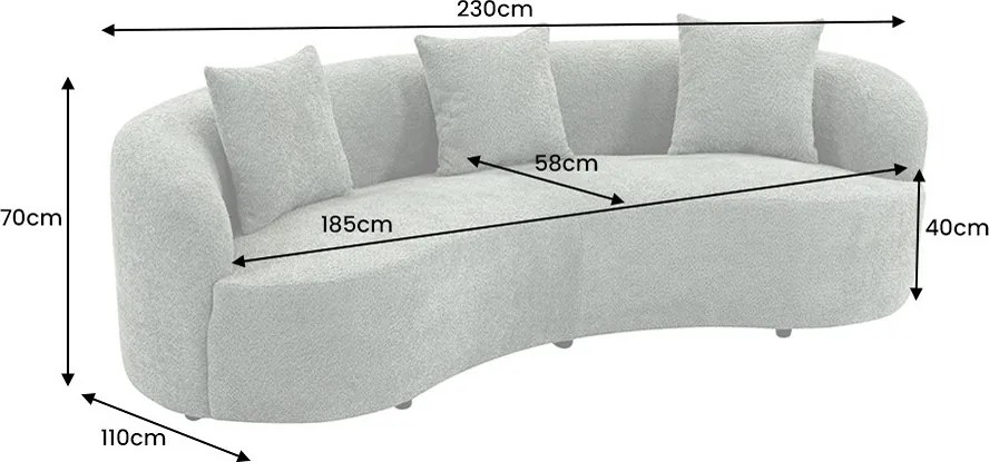 Dizajnová pohovka Pasquale 230 cm šalviová zelená