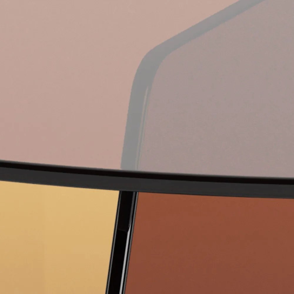 Hnedý sklenený okrúhly konferenčný stolík ø 80 cm Samos – Actona