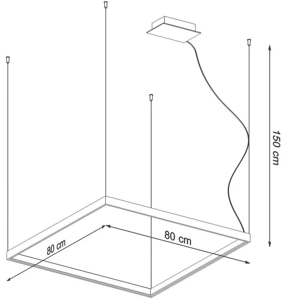 Závesné LED svietidlo Nelya m, 1x LED 50w, 3000k, g