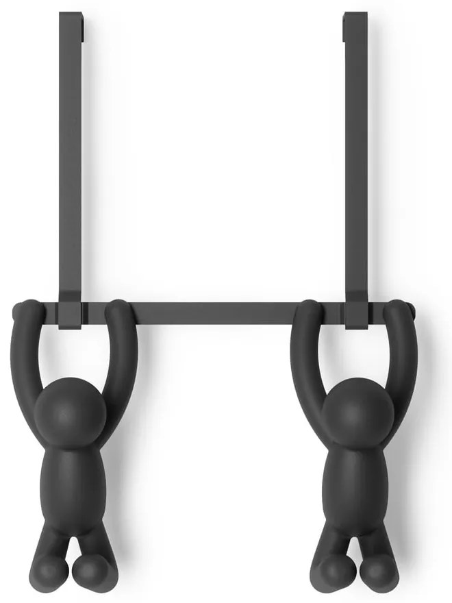 Čierny plastový vešiak na dvere 22 cm Buddy - Umbra