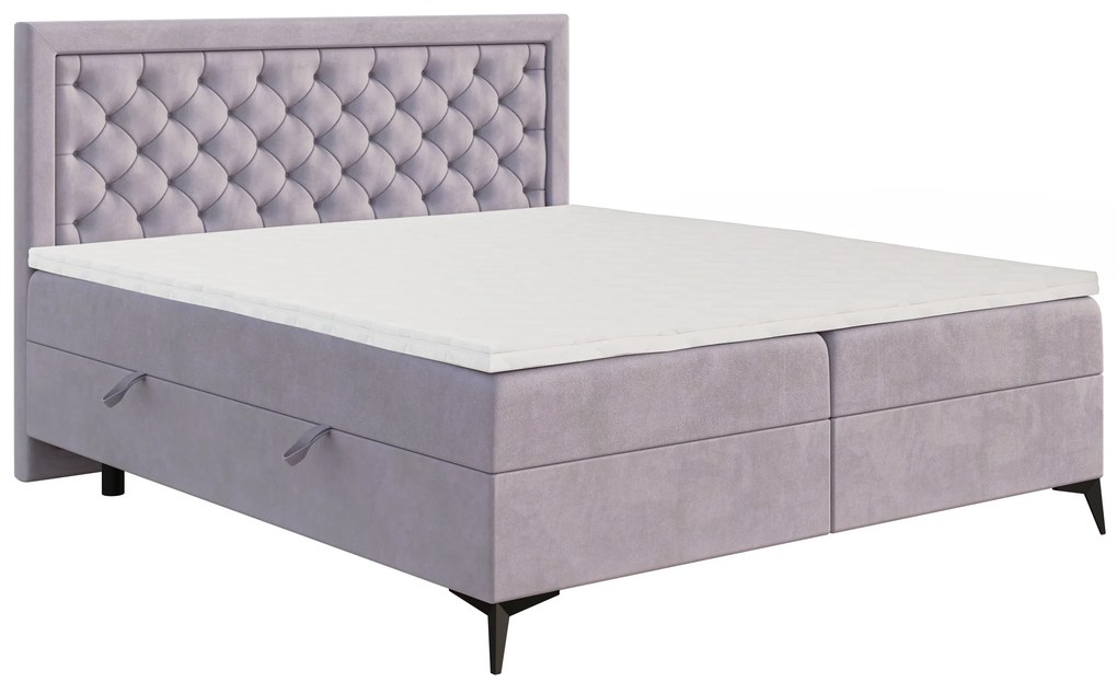 Jednolôžková posteľ Boxspring 120 cm Lavande (levanduľová) (s matracom a úl. priestorom). Akcia -20%. Vlastná spoľahlivá doprava až k Vám domov. 1043405
